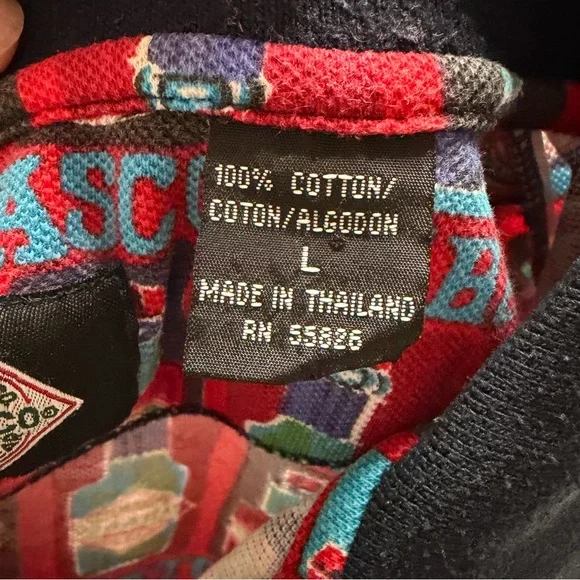 Vintage 90s Tabasco Brand Sportswear All-Over Print Polo Shirt Menβs L - Picture 5 of 9